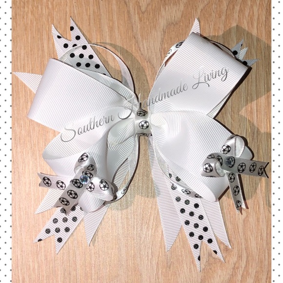 Handmade Soccer bow - Picture 2 of 3
